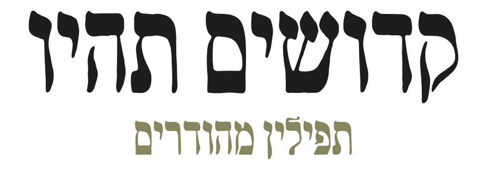 קדושים תהיו תפילין מהודרים